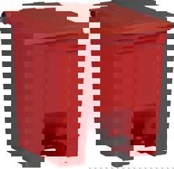 Indoor Utility Step-On Waste Container, 8 gal, Plastic, Red